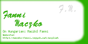 fanni maczko business card