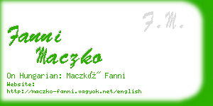 fanni maczko business card